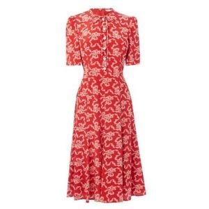 L.K.Bennett Montana Poppy Red Silk Dress 💌